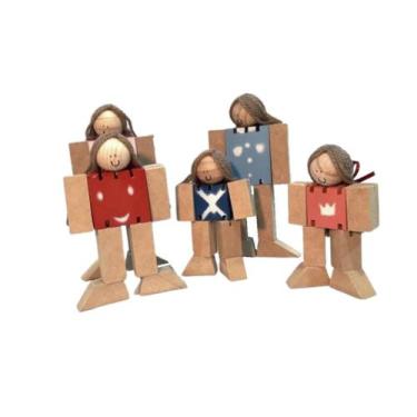 Imagem de Brinquedo Divertido Lúdico de Madeira Castelo Medieval com Bonequinhos