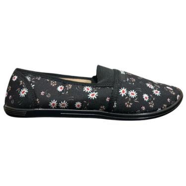 Imagem de Sapatilha moleca casual floral ref: 520.59 feminino, Multi preto, 38
