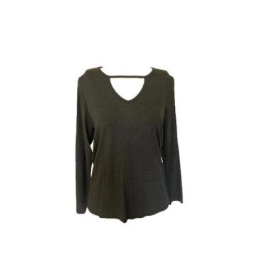 Imagem de Blusa Viscose Crepe Cereja Rosa 85164, Cinza, M