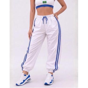 Imagem de Calça Jogger Feminina Cintura Elástica Brasil Esportiva Blogueira Copa