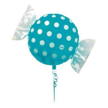 Imagem de Balão Metalizado Candy Pão Azul 18" / 45 cm - Cromus