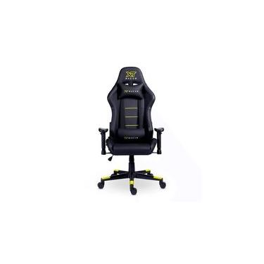 Imagem de Cadeira Gamer XT Racer Attack, Até 120Kg, Reclinável, Com Almofadas, Cilindro de Gás Classe 4, Couro PU, Preta e Amarela - XTR-052