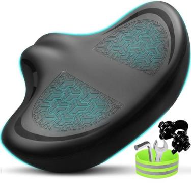 Imagem de Selim de bicicleta sem nariz Twomaples, assento largo com gel e confor
