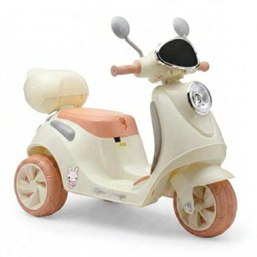 Imagem de Moto Elétrica Infantil Scooter Vespa Com Luzes E Sons Bege Domni