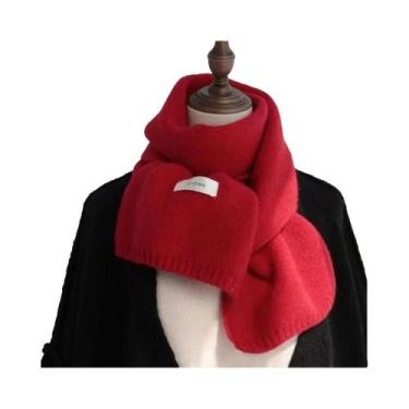 Imagem de Cachecol Feminino De Lã Tricotado Grosso E Quente, Moda Coreana Outono