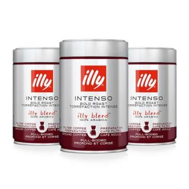 Imagem de Café Moído illy Intenso 250g Kit 3 Latas, Intenso