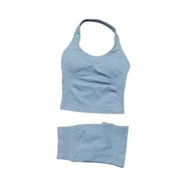 Imagem de Conjunto De Yoga Feminino Com Top Halter E Leggings Esportivas Sem Cos