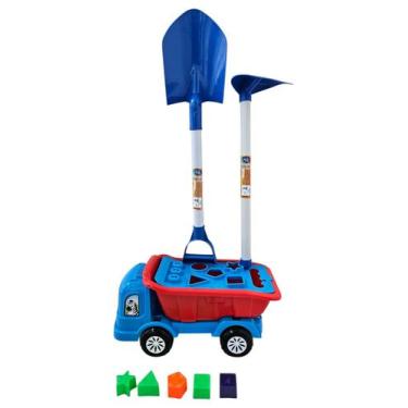 Imagem de Brinquedo Praia Infantil Caçamba Didática Pá Enxada Areia - Rei Do Bal