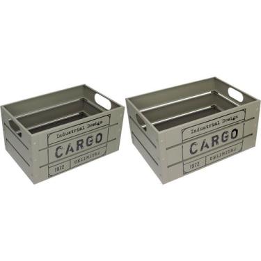Imagem de Caixa Home&Co Metal Cinza 2pçs Organizador Multiuso para Casa e Closet