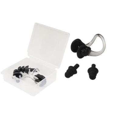 Imagem de Kit Protetor de Ouvido e nasal Tampão Nose Clip Earplug para Natação S