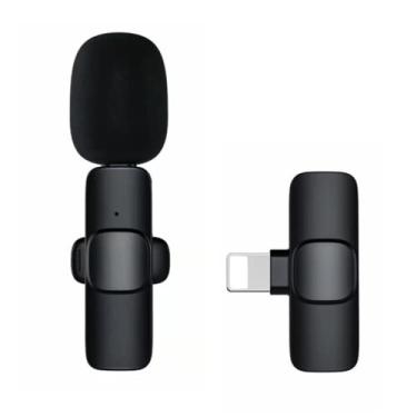 Imagem de Microfone De Lapela Recarregável Sem Fio 72mAh 2.4GHz 360 ° Recebendo Som Distância De Transmissão De Até 20m Interface Apple LIGHTING