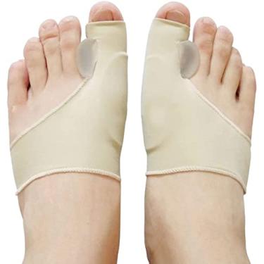 Imagem de 1 par joanetes mangas hálux valgus corrector protetor para os pés alívio da dor ortopedia separador alonga e alinha os dedos dos pés Elitzia ETFWNF