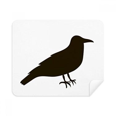 Imagem de Pano de limpeza Black Crow Cute Animal Portrayal Limpador de tela 2 peças de tecido de camurça