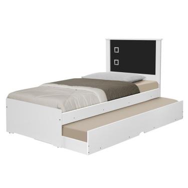 Imagem de Bicama Solteiro Auxiliar Barcelona Branca/preto Tebarrot