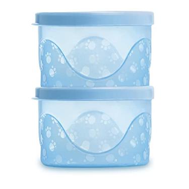 Imagem de Adoleta Bebê Kit De Potes Infantis Azul Translúcido