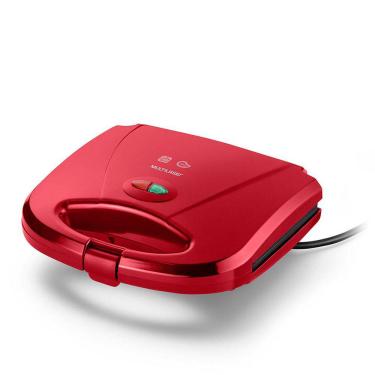 Imagem de Sanduicheira e Minigrill Chapa Antiaderente Dupla Ondulada 220v-750w Vermelha Multilaser - CE149
