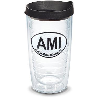 Imagem de Tervis Florida - Caneca isolada com emblema e tampa preta, 473 g, transparente