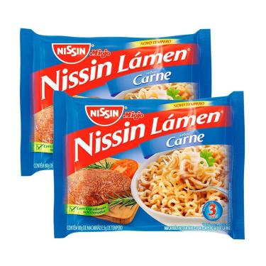 Imagem de Kit 2 Macarrão Instantâneo Nissin Lámen Sabor Carne 85g