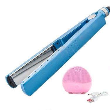 Imagem de Kit 1 Prancha Nanotitanium + 1 Esponja Facial Rosa Bebê Nº8