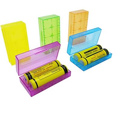 Imagem de SACKORANGE 5 PCS Estojo de armazenamento de bateria colorido transparente organizador para 18650, estojo de armazenamento de bateria para bateria 18650 ou CR123A