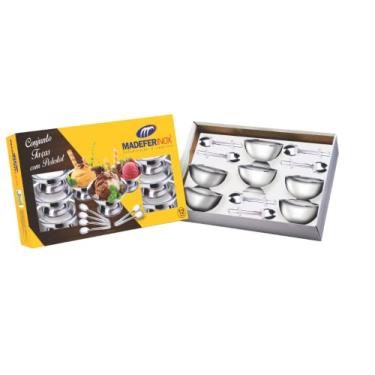 Imagem de Conjunto para Sobremesa Inox com Pedestal 12 Peças