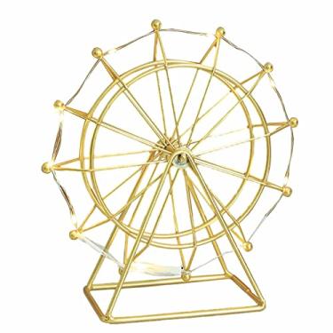 Imagem de roda gigante, lâmpada personalizada com rotação roda gigante, estátua pouca luz, para festa em casa