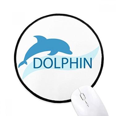 Imagem de Blue Ocean Docile Dolphin Ilustrate Mouse Pad Desktop Office Tapete Redondo para Computador