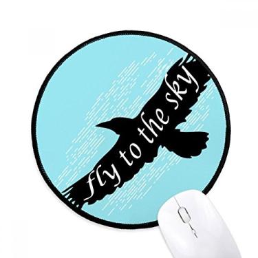 Imagem de Mouse pad natural preto com contorno de águia animal para computador