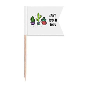 Imagem de Can't Approach This Cactus Toothpick Flags Marcação de rotulagem para bolo de festa, comida e queijos