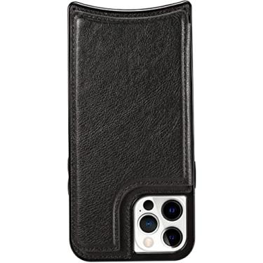 Imagem de IOTUP Capa para iPhone 13/13 Mini/13 Pro/13 Pro Max, capa protetora de carteira de couro PU premium à prova de choque com suporte de cartão Bloqueio RFID (Cor: Preto, Tamanho: 13 Mini 5,4 polegadas)
