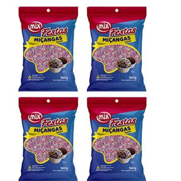Imagem de Kit 4 Confeito Miçanga Granulado Brigadeiro, Doces, Confeitaria Várias Cores (Candy Colors)