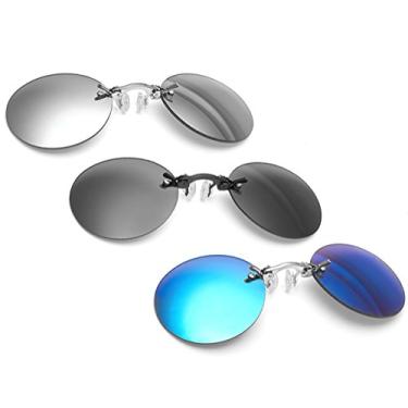 Imagem de PROSOOL Sunglasses - Pacote com 3 óculos de sol retrô redondos Matrix Morpheus Movie sem aro, 3 Pack, Normal Size