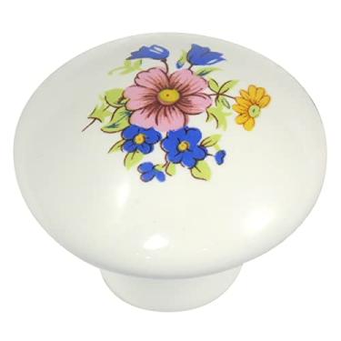 Imagem de Laurey 1442 puxador de porcelana 1 3/8 polegadas, design de buquê