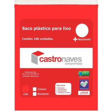 Imagem de Saco Para Lixo 105 Litros Vermelho 80X90cm C/100 - C.Naves-Sl