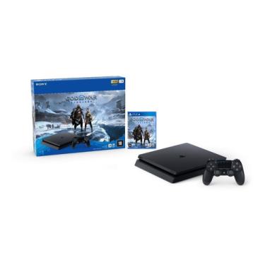 Console Sony Playstation 4 slim 2215B 1TB com GTA V, God of War e