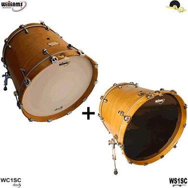 Imagem de Kit de Peles Williams – WC1SC(Batedeira) Filme simples coated c/anel abafador 22″ + Pele(Resposta) WB1SC 22"