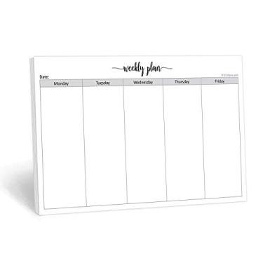 Imagem de Bloco de notas para planejamento de dia de semana 321Done (21 x 14 cm) Pequeno 50 folhas para a semana de trabalho – De segunda a sexta-feira M-F Planner semanal Dias da semana Papel bloco de notas, organizador de agenda – Feito nos EUA – Simples