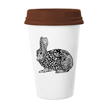Imagem de Linda caneca de desenho de coelho gordo com desenho de animal, caneca de café com vidro de cerâmica