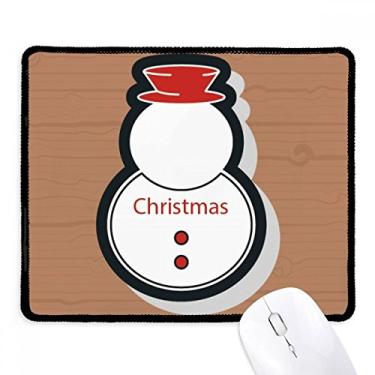 Imagem de Mouse pad de Natal com ícone de boneco de neve e tapete de borracha para jogos
