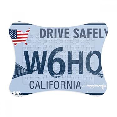 Imagem de Placa de licença EUA padrão americano moldura de quebra-cabeça decoração de imagem ornamento de jogo quebra-cabeça