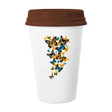 Imagem de Borboletas com , caneca de café, vidro, cerâmica, copo