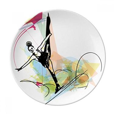 Imagem de Prato decorativo de porcelana para atletas femininos de patinação de figuras de esportes de inverno