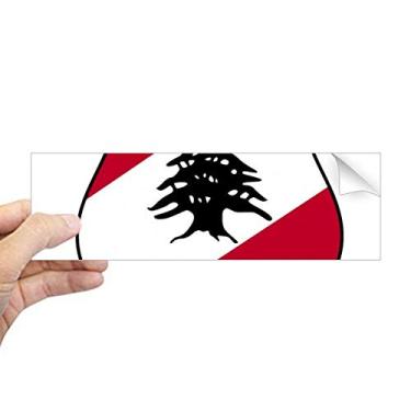 Imagem de DIYthinker Adesivo de para-choque retangular com emblema nacional da Ásia Lebanon