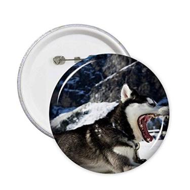 Imagem de Big Mouth Dog Snow Husky Pinos de Imagem Emblema Emblema Acessório Decoração 5 peças