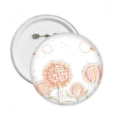 Imagem de Pintado à mão, planta, girassol, abelha, pinos, redondos, emblema, botão, decoração de roupas, 5 peças, presente