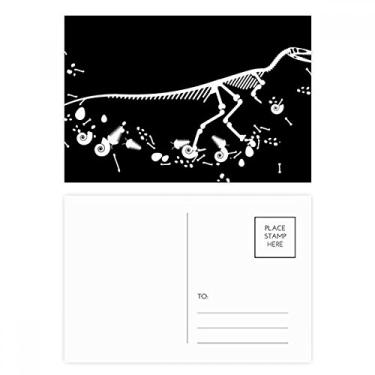 Imagem de Conjunto de cartão postal com ossos de grama de dinossauro, cartão de agradecimento para envio de aniversário