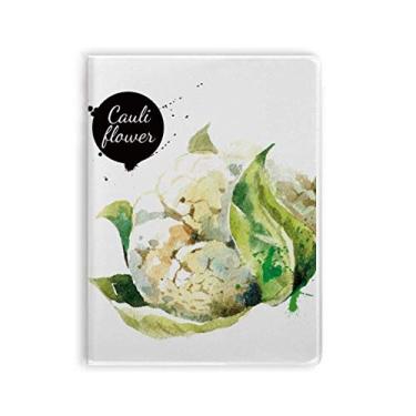 Imagem de Diário de capa macia com estampa de couve-flor vegetal saboroso e saudável para aquarela