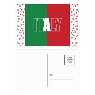 Imagem de Cartão postal de Natal com nome da bandeira da Itália