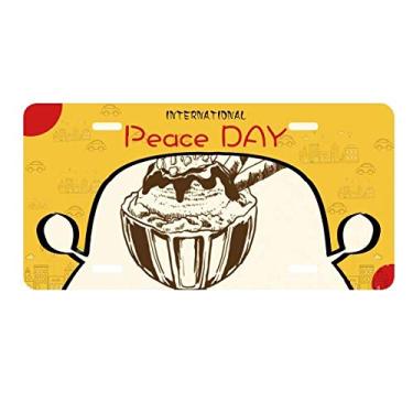 Imagem de DIYthinker Cereja Chocolate Biscuits Cup Sorvete Placa Placa Etiqueta Decoração Carro Dia da Paz