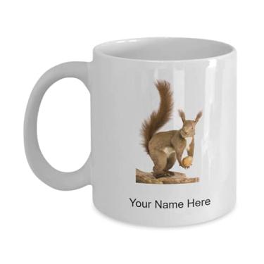 Imagem de Caneca de esquilo personalizada, copo de café esquilo, ideia de presente de esquilo, copo de esquilo personalizado, caneca de esquilo personalizada - Caneca de café de 325 ml